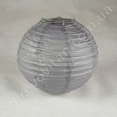 Бумажный фонарик шар, серый, 35 см