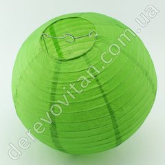 Бумажный подвесной фонарик, зеленый, 35 см