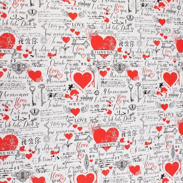 Крафт-папір для подарунків "I love you/Ti amo", 0.7&times;8 м