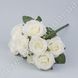 Букет штучних троянд на ніжці, молочний, 9 шт., 25×42 см
