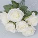 Букет штучних троянд на ніжці, молочний, 9 шт., 25×42 см
