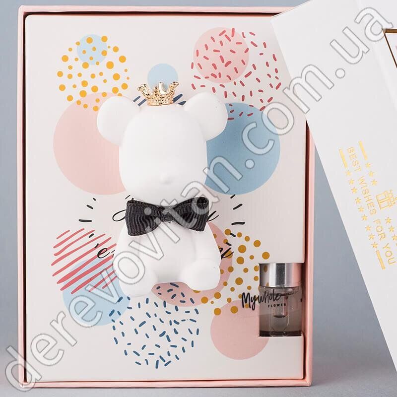 Ароматический набор "Медвежонок с бабочкой" в подарочной коробке, белый