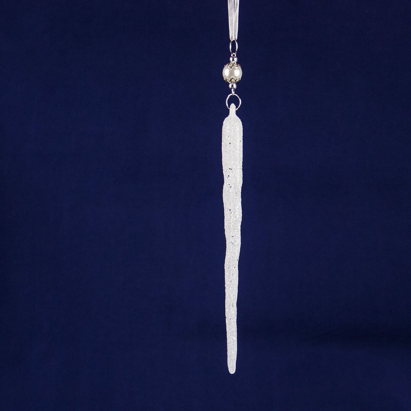 Декоративна бурулька з акрилу з перлиною, 41 см