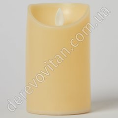 Led-свічка з ефектом полум'я кремова, пластик, 7.5×12 см