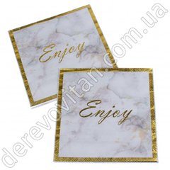 Праздничные салфетки "Enjoy", мрамор с золотом, 20 шт., 16.5×16.5 см (33 см)