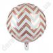 Воздушный/гелиевый шар-таблетка "Шеврон", светло-розовый, 18″ (45 см)