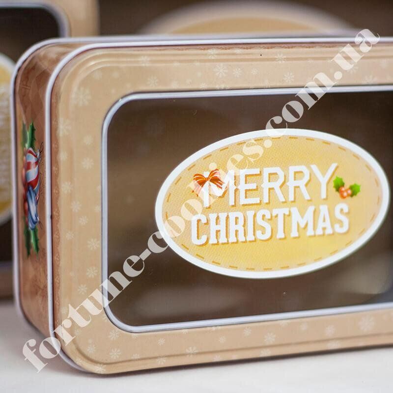 Коробки для подарков с окошком "Merry Christmas", набор из 3 шт., жестяные