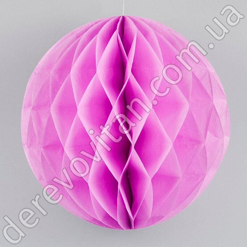 Бумажный шар-соты, розовый, 25 см