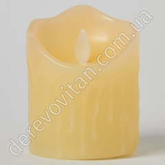 Led-свеча с декоративными потеками, кремовая, 7.5×10 см