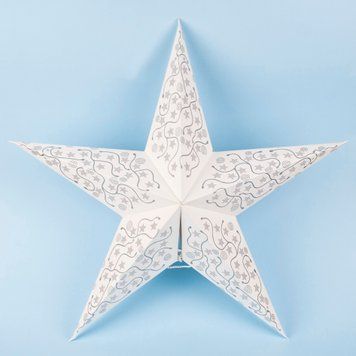 Подвесная звезда из бумаги, белая с перфорацией, 57&times;60 см