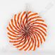 Подвесной веер, бело-оранжевый, 30 см - бумажный декор-розетка