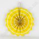 Подвесной веер, желтый в тонкую полоску, 30 см - бумажный декор-розетка