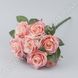 Букет штучних троянд на ніжці, рожевий, 9 шт., 25×42 см