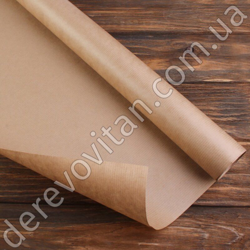 Крафтовая упаковочная бумага в тонкую полоску, 0.7×10 м в рулоне