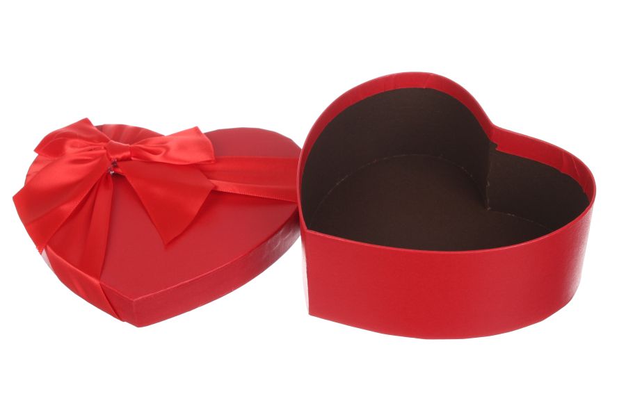 Подарочные коробки в форме сердца красные "Атлас", набор из 3 шт.