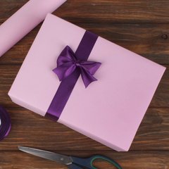 Крафт бумага для упаковки подарков двухсторонняя розовая, 0.7×8 м рулон