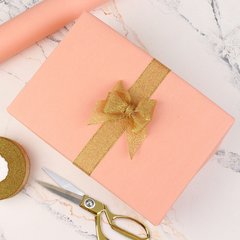 Крафт папір для пакування подарунків персиковий, 0.7×8 м рулон