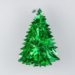 Підвісний новорічний декор "Ялинка" з фольги, 30 см
