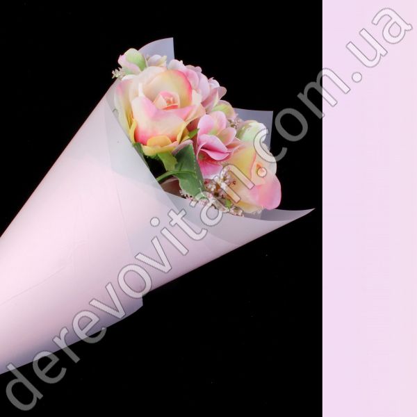 Калька для цветов в рулоне, светло-розовая, 0.6×8 м, код 003