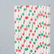 Бумажные трубочки новогодние "Красный и зеленый горох", белые, 25 шт.