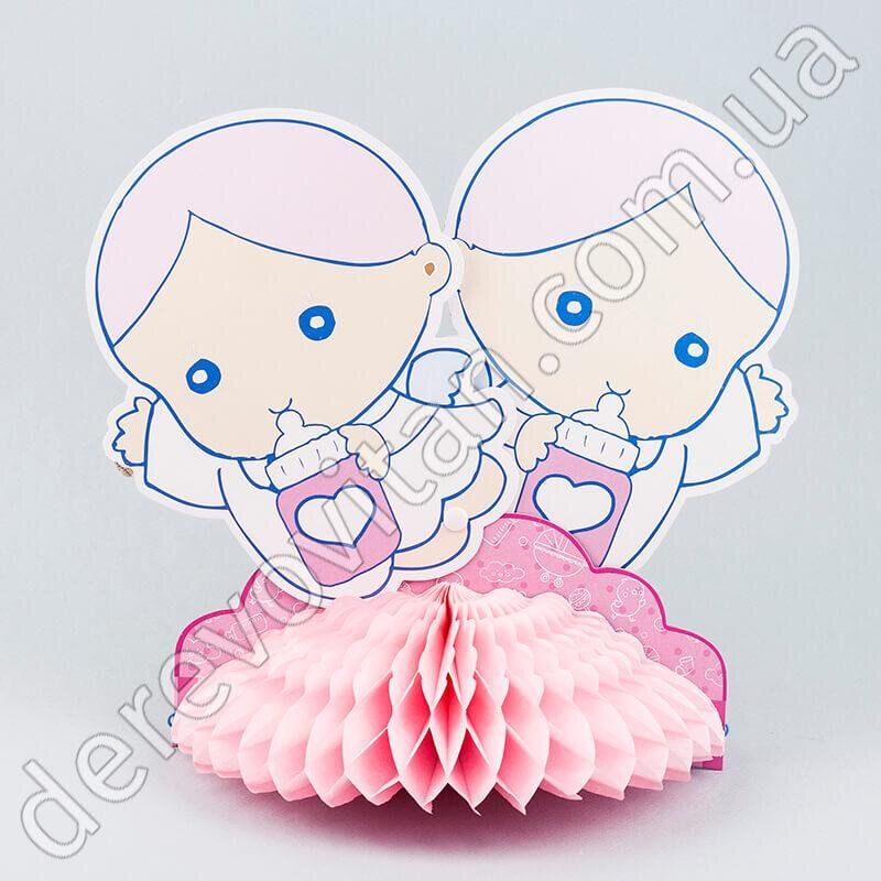 Декор-соты детский "Малышки", розовый, 21×24.5 см