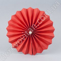 Подвесной бумажный веер с жемчужиной, красный, 20 см