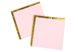 Бумажные салфетки светло-розовые с окантовкой золото, 20 шт. 16.5×16.5 см