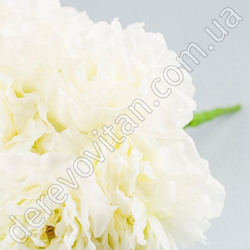 Пионы декоративные белые/молочные, 7 шт. на ветке, 30×48 см