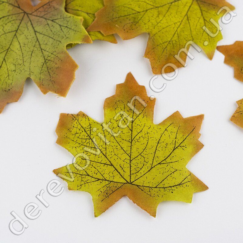 Листья осенние декоративные, салатовый клен 8 × 9 см, 100 шт.