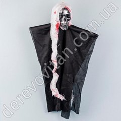 Декор-підвіска на Хелловін "Привид у сукні", пластик+ чорна тканина, 26×55 см