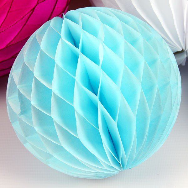 Бумажный шар-соты, светло-голубой, 20 см