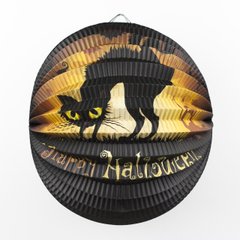 Бумажный фонарик-аккордеон "Черная кошка" на Хэллоуин, 24 см