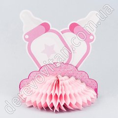 Декор-соты детский "Бутылочки", розовый, 21×24.5 см