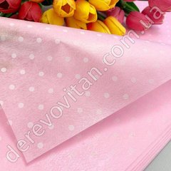 Фетр ламинированный розовый "Горох", 60×60 см, 20 листов