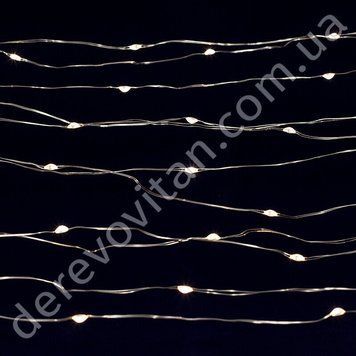LED-гирлянда нить на батарейках, теплый свет, 3 м