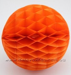Бумажный шар-соты, оранжевый, 15 см