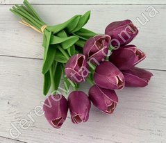Тюльпаны латексные, фиолетовые, букет 9 шт., ~33 см