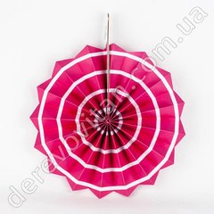 Подвесной веер, розовый с тонкой белой полоской, 30 см
