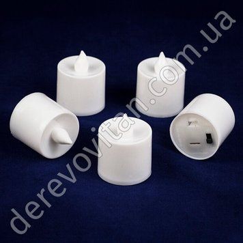 Led-свеча декоративная, белая, желтый свет, 4.5 см