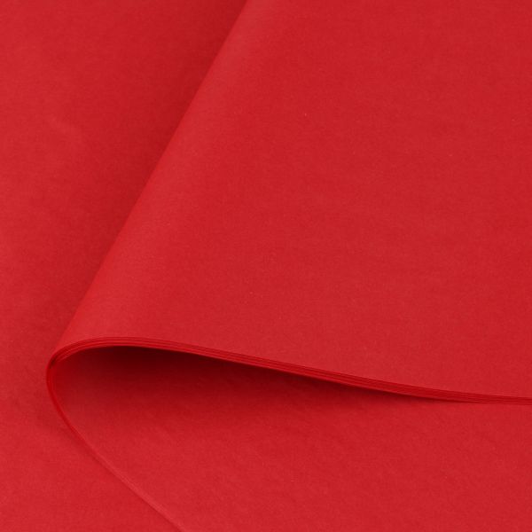 Щільний папір тішью червоний 28 г/м², 100 аркушів, 50×75 см