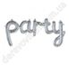 Повітряна куля-слово "Party", срібло голограма, ~38 см×1 м