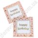 Праздничные салфетки "Happy birthday" розовые с золотым декором, 20 шт., 16.5×16.5 см (33 см)