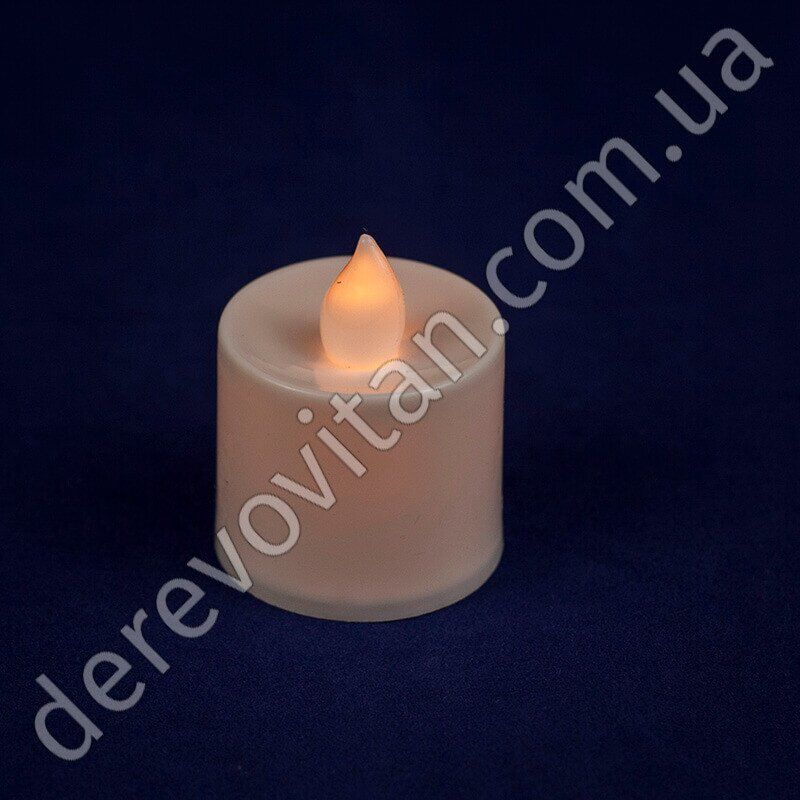 Led-свічка декоративна, біла, жовте світло, 4.5 см