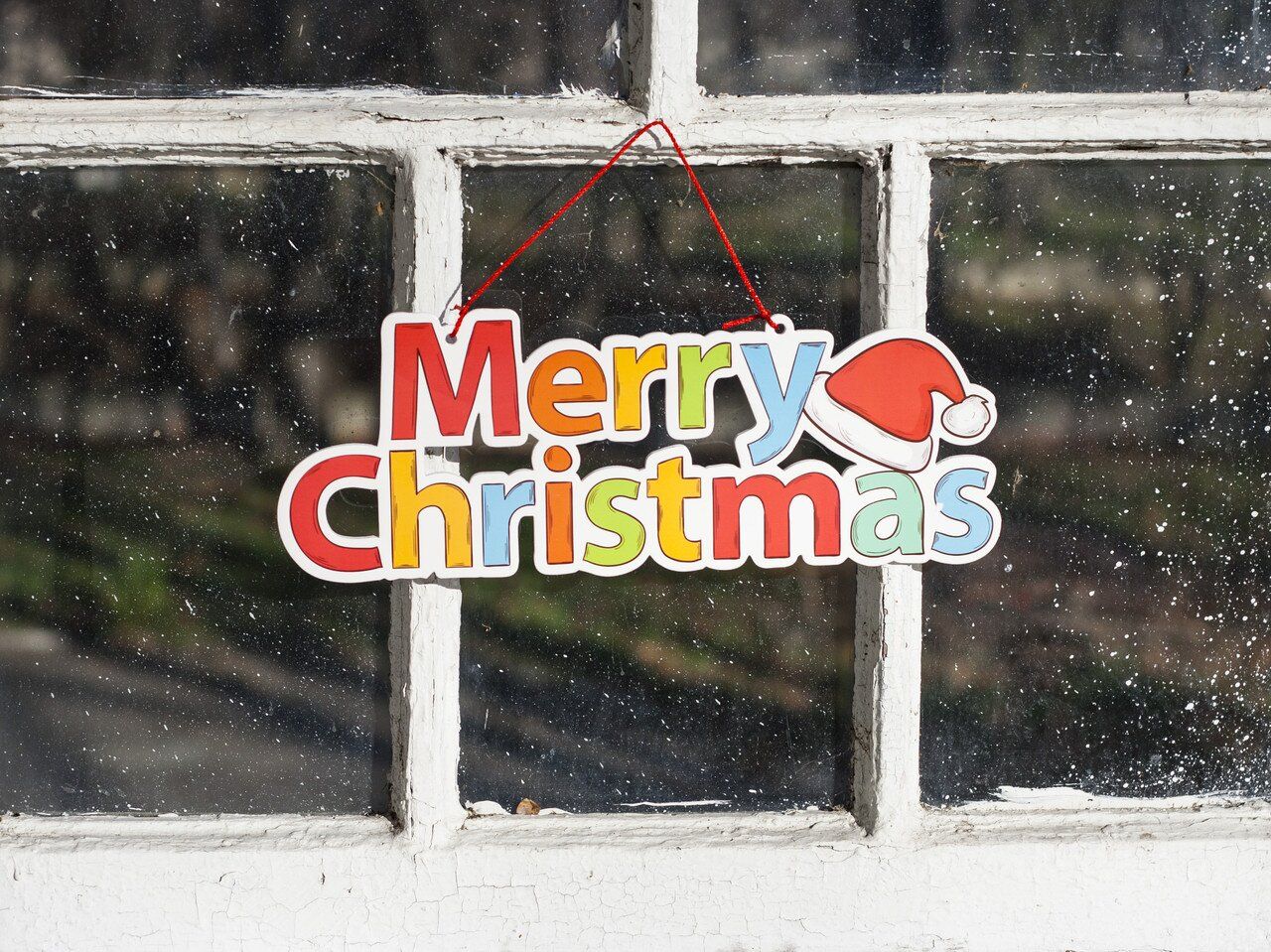 Новогодняя табличка-подвеска "Merry Christmas", 38×14×0.5 см
