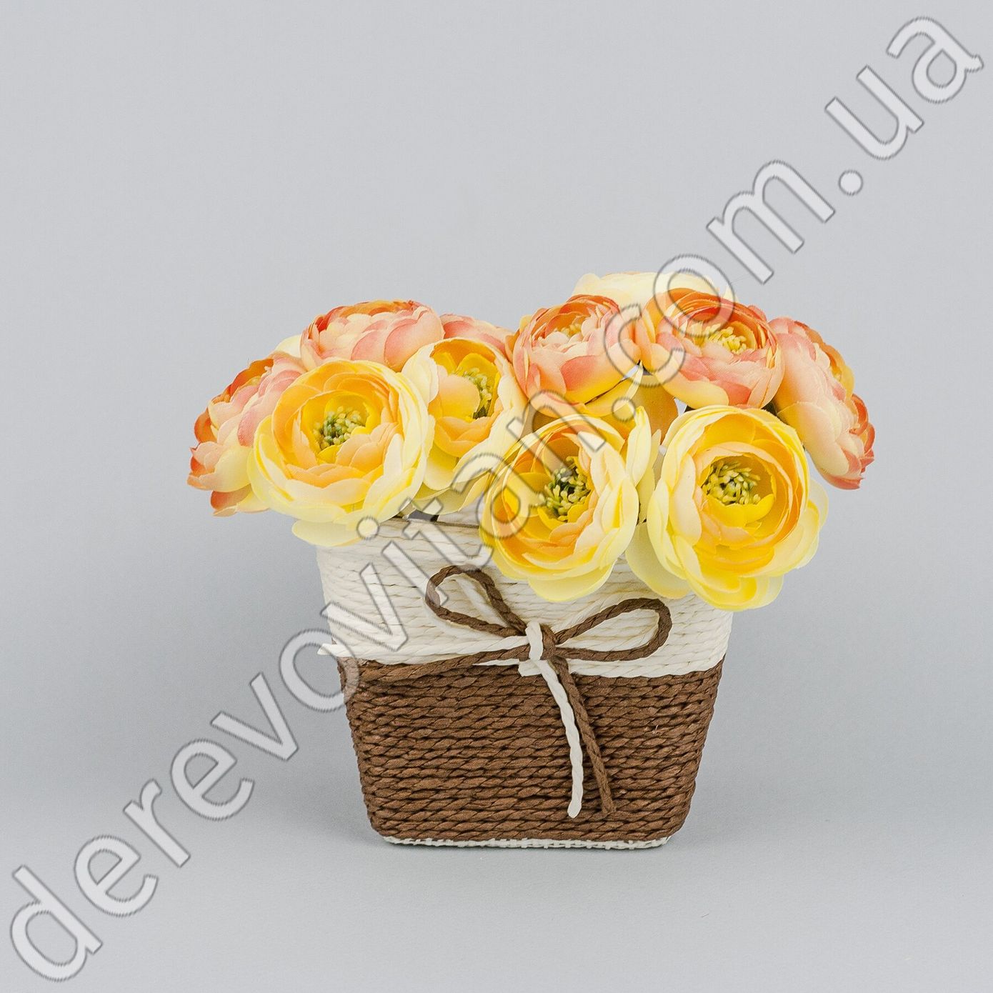 Кашпо "Горщик" для квітів, кремово-коричневе, 10.3×13 см
