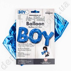 Фольговане слово "BOY", синє, 22×50 см, США
