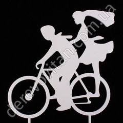 Топпер для торта/цветочной композиции "Пара на велосипеде", 18.5×27 см