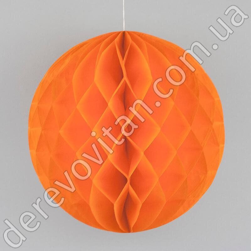 Паперова куля-стільники, оранжева, 35 см