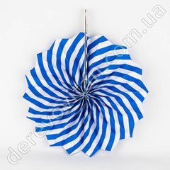 Подвесной веер, сине-белый, 20 см – бумажный декор