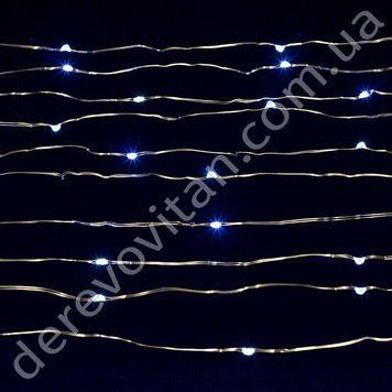 Led-гирлянда на батарейках с USB, белая/холодный свет, 4 м